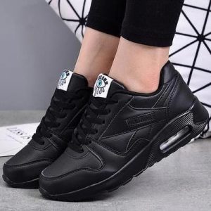 Classic All-Black Air Sole Sneakers