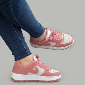 Louis Vuitton-Inspired Air Sneakers – Rose Pink/White
