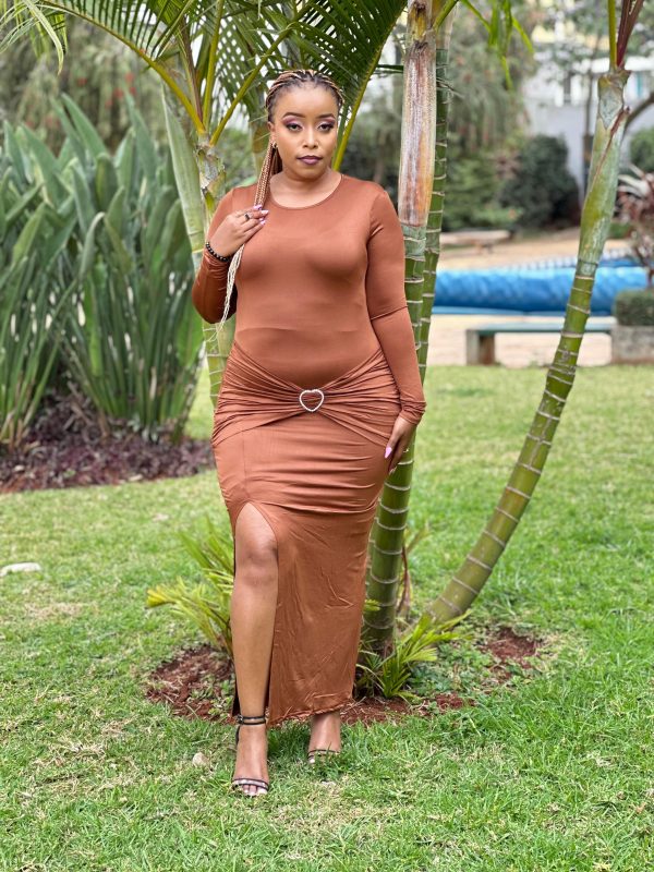La Belle Luxe Fit Ruched Bodycon Maxi Dress