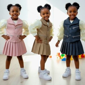 Chic Pleated Skirt & Vest Set