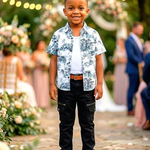 Boys Casual Shirt & Cargo Pants Set